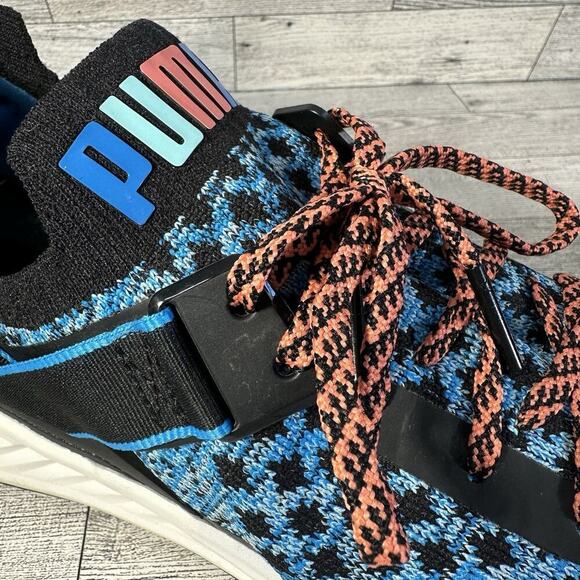 PUMA Men's 9 Ignite Evoknit Lo Sneakers Breathable Pink Dolphin EverTrack Blue - Picture 15 of 16